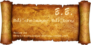 Büchelmayer Bátony névjegykártya